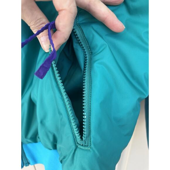 Vintage Columbia Womens Reversible Bomber Jacket Large Blue Purple Full Zip 90s - Picture 5 of 12
